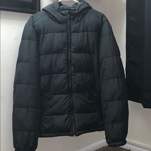Black Hooded Puffer Jacket